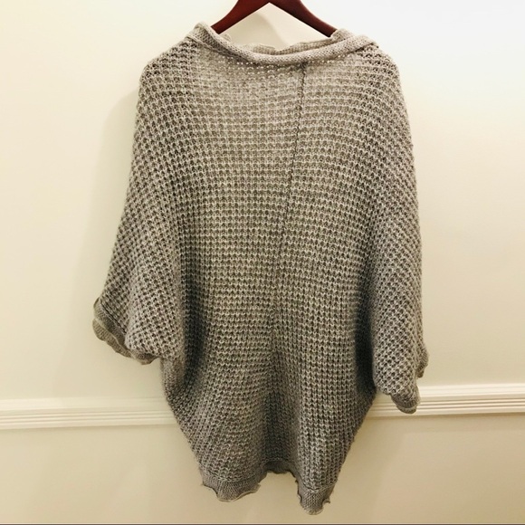Anthropologie Moth Rocia Sweater Cardigan Small gray ruffles wool - Picture 5 of 13